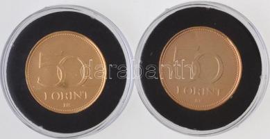 1992-2016. 50Ft Cu-Ni aranyozott, festett multicolor érem (2x) "A Magyar Foci Legendái" so...