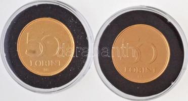 1992-2016. 50Ft Cu-Ni aranyozott, festett multicolor érem (2x) "A Magyar Foci Legendái" so...