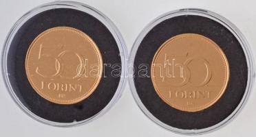 1992-2016. 50Ft Cu-Ni aranyozott, festett multicolor érem (2x) "A Magyar Foci Legendái" so...