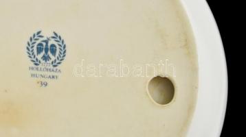 Hollóházi karmos váza és tálka, matricás, jelzett, hibátlan, m: 16 cm, 12×10 cm