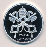Vatikán ~2005. "XI. Pius pápa" ezüstözött multicolor emlékérem (40mm) T:PP 
Vatican ~2005...