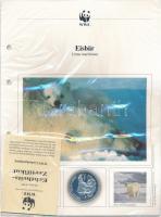 1986. "30 éves a WWF / Jegesmedve" jelzett Ag emlékérem német nyelvű tanúsítvánnyal és táj...