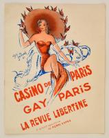cca 1960 Casion de Paris ismertetőfüzet, benne karikatúrákkal
