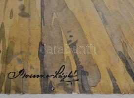 Brenner László (1897-):  Szántóföldek. Akvarell, papír, jelzett, apró szakadással, 35×42 cm