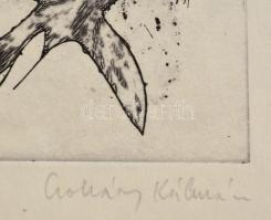 Csohány Kálmán (1925-1980): Két madár. Rézkarc, papír, jelzett, 19×14 cm