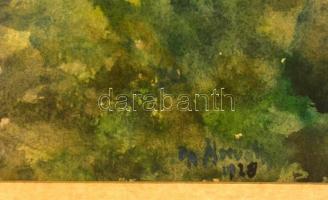 Horváth jelzéssel: Tabán, akvarell, papír, paszpartuban, üvegezett fa keretben, 37,5×27,5 cm