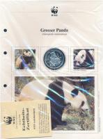 1986. "30 éves a WWF / Óriáspanda" jelzett Ag emlékérem német nyelvű tanúsítvánnyal és táj...