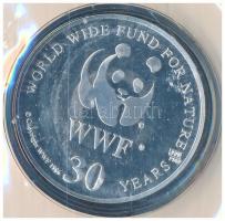 1986. "30 éves a WWF / Hegyi zebra" jelzett Ag emlékérem német nyelvű tanúsítvánnyal és tá...