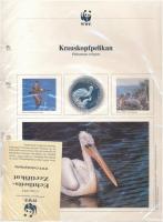 1986. "30 éves a WWF / Borzas gödény" jelzett Ag emlékérem német nyelvű tanúsítvánnyal és ...