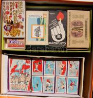 82db gyufás díszdoboz, több nagyméretűvel tartalommal és sorozatokkal