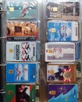 Telefonkártya gyűjtemény magyar albumban, 246db használt és 138db külföldi nem albumban