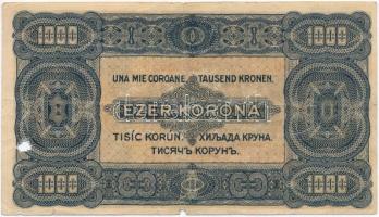 1923. 1000K "8 FILLÉR - NYOLC FILLÉR" felülnyomással, nyomdahely jelölés nélkül T:III,III-...