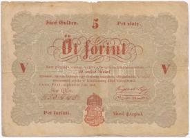 1848. 5Ft Kossuth bankó vörösesbarna T:III szakadás Adamo G109