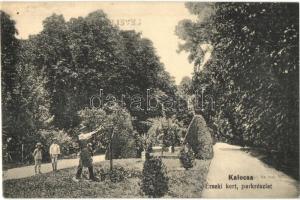Kalocsa, Érseki kert, park. Jurcsó Antal kiadása (kissé ázott sarok / slightly wet corner)