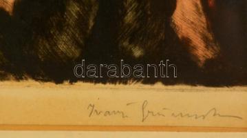 Prihoda István (1891-1956) - Iványi Grünwald Béla (1867-1940): Öltözködő aktok. Színezett rézkarc, p...