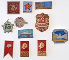 Szovjetunió 11db-os vegyes jelvény tétel, néhány Lenin portréjával T:2 Soviet Union 11pcs of various badges, some with the portrait of Lenin C:XF