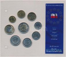 Lengyelország 1992-2005. 1g-5Zl (9xklf) Az utolsó Zloty forgalmi pénzek forgalmi sor T:1 Poland 1992-2005. 1 Grosz - 5 Zlotych (9xdiff) The last Zlotych coins coin set C:UNC