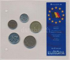 Belgium 1980-1992. 50c-50Fr (5xklf) "Az utolsó Frank forgalmi pénzek" forgalmi sor T:1 Belgium 1980-1992. 50 Centimes - 50 Francs (5xdiff) "The last Franc coins" coin set C:UNC