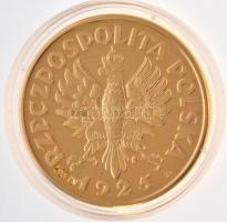DN "Történelmi aranypénzek - Lengyel alkotány 5 zloty 1925" aranyozott Cu-Ni utánveret &qu...
