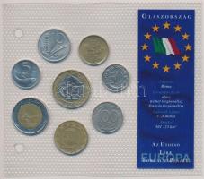 Olaszország 1974-1998. 5L-1000L (8xklf) Az utolsó Líra forgalmi pénzek forgalmi sor T:1 Italy 1974-1998. 5 Lire - 1000 Lire (8xdiff) The last Lira coins coin set C:UNC