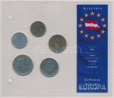 Ausztria 1974-1993. 10g-10Sch (5xklf) Az utolsó Schilling forgalmi pénzek forgalmi sor T:1 Austria 1974-1993. 10 Groschen - 10 Schilling (5xdiff) The last Schilling coins coin set C:UNC