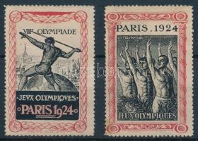 1924 2 db levélzáró a Párizsi olimpiáról