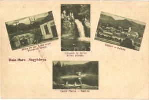1907 Nagybánya, Baia-Mare; Veresvizi bánya, Szturi vízesés, látkép, Bódi tó / mine, waterfall, general view, lake (kis szakadás / small tear)