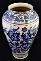 Katona Mihály (fazekas): Korondi padlóváza, kézzel festett mázas cserép, száján kis lepattanással, m...