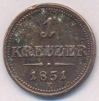 1851E 1kr Cu T:3 ph., patina, oxidáció