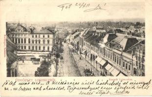 1908 Losonc, Lucenec; látkép zsinagógával / panorama view with synagogue (EK)