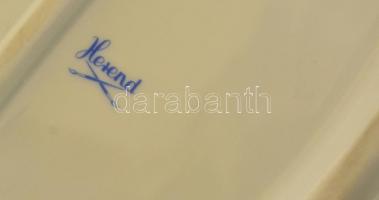 Herendi csipkebogyó mintás tál, kézzel festett, jelzett, hibátlan, 31×23 cm