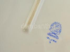 Herendi Viktória mintás tál, kézzel festett (narancs), jelzett, hibátlan, 25,5×25,5 cm