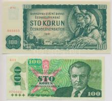 Csehszlovákia 1961. 100K + 1989. 100K T:I-,III Czechoslovakia 1961. 100 Korun + 1989. 100 Korun C:AU,F