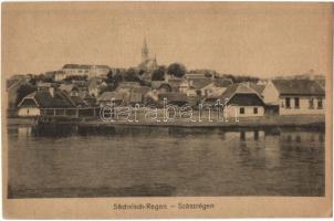 Szászrégen, Reghin; Látkép, Maros part / general view, river bank (EK)