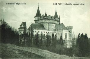 Bajmóc, Bojnice; Gróf Pálffy várkastély nyugati oldala. Kiadja Gubits B. Privigyén / castle