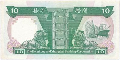 Hongkong 1992. 10$ T:III ly., szép papír 
Hong Kong 1992. 10 Dollars C:F hole, fine paper