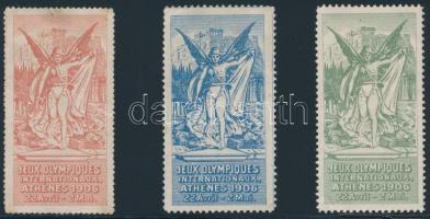 1906 3 db levélzáró az athéni olimpiáról