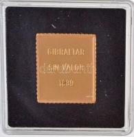 DN "Világ Bélyegcsodái - Gibraltár Sin Valor (érték nélküli) 1889" aranyozott Cu bélyegére...