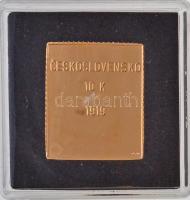 DN "Világ Bélyegcsodái - Csehszlovákia 10 Korona 1919" aranyozott Cu bélyegérem tanúsítván...