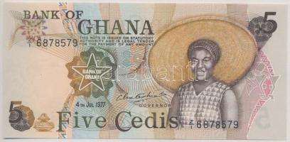 Ghána 1977. 5C T:I Ghana 1977. 5 Cedis C:UNC Krause 15.b