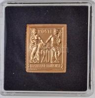 DN Világ Bélyegcsodái - Francia Királyság 20 Cent Sage aranyozott Cu bélyegérem tanúsítvánnyal (21,4x24,8mm) T:PP