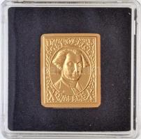 DN Világ Bélyegcsodái - USA 10 Cent 1847 aranyozott Cu bélyegérem tanúsítvánnyal (21,5x26mm) T:PP