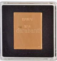 DN "Világ Bélyegcsodái - Hawaii 2 Cent 1851" aranyozott Cu bélyegérem tanúsítvánnyal (23,5...