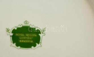 Royal Roslyn Bavaria süteményes készlet, matricás, kopásnyomokkal, 5 + 1 db, d: 16,5 és 22 cm