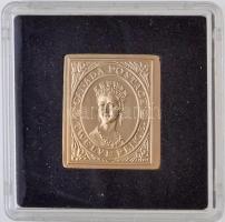 DN Világ Bélyegcsodái - Kanada 12 Penny 1851 aranyozott Cu bélyegérem tanúsítvánnyal (22,5x25,5mm) T:PP