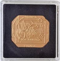 DN Világ Bélyegcsodái - Brit-Guyana 1 Cent 1856 aranyozott Cu bélyegérem tanúsítvánnyal (31,5x26mm) T:PP
