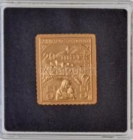 DN Világ Bélyegcsodái - Monaco 5 Frank + 5 Frank 1920 aranyozott Cu bélyegérem tanúsítvánnyal (21,4x24,8mm) T:PP