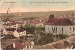 Szepesbéla, Spisská Belá; Evangélikus templom, óvoda, állami elemi iskola és környéke / Lutheran church, nursery, kindergarten, school and its surroundings (EK)