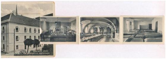 Esztergom, Ferences Középiskolai internátus, belsők leporellocard (EK)