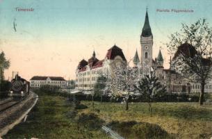 Temesvár, Timisoara; Piarista Főgimnázium, gőzmozdony / Piarist High School, locomotive (EK)